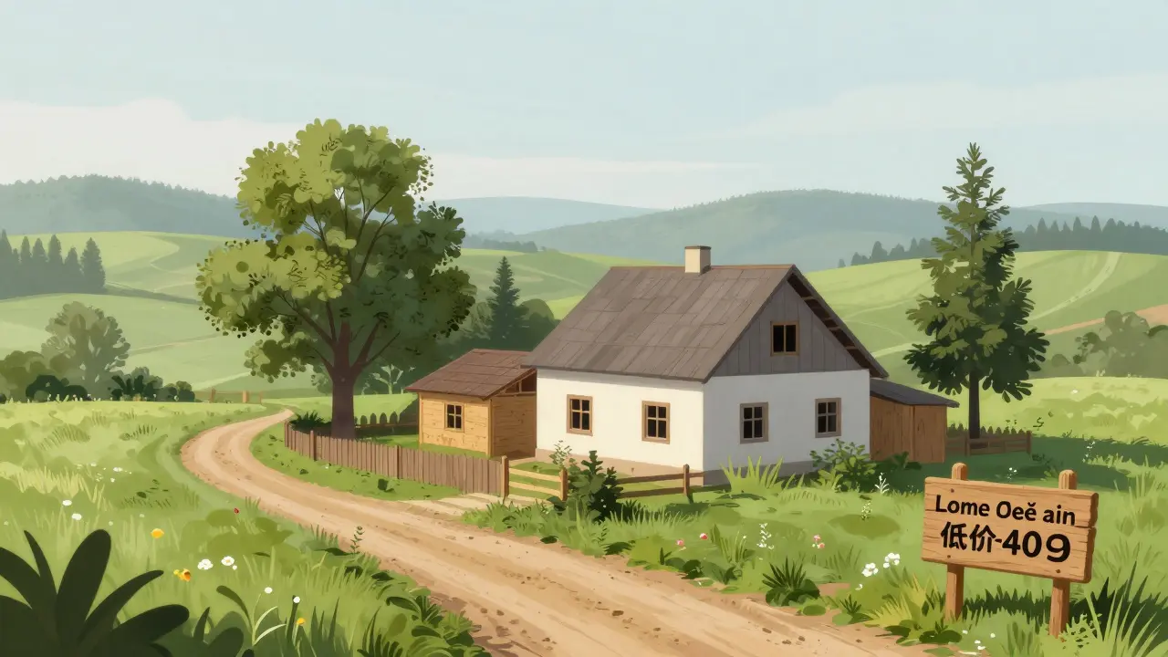 Klidný venkovský pozemek na Vysočině s domem ve výstavbě.