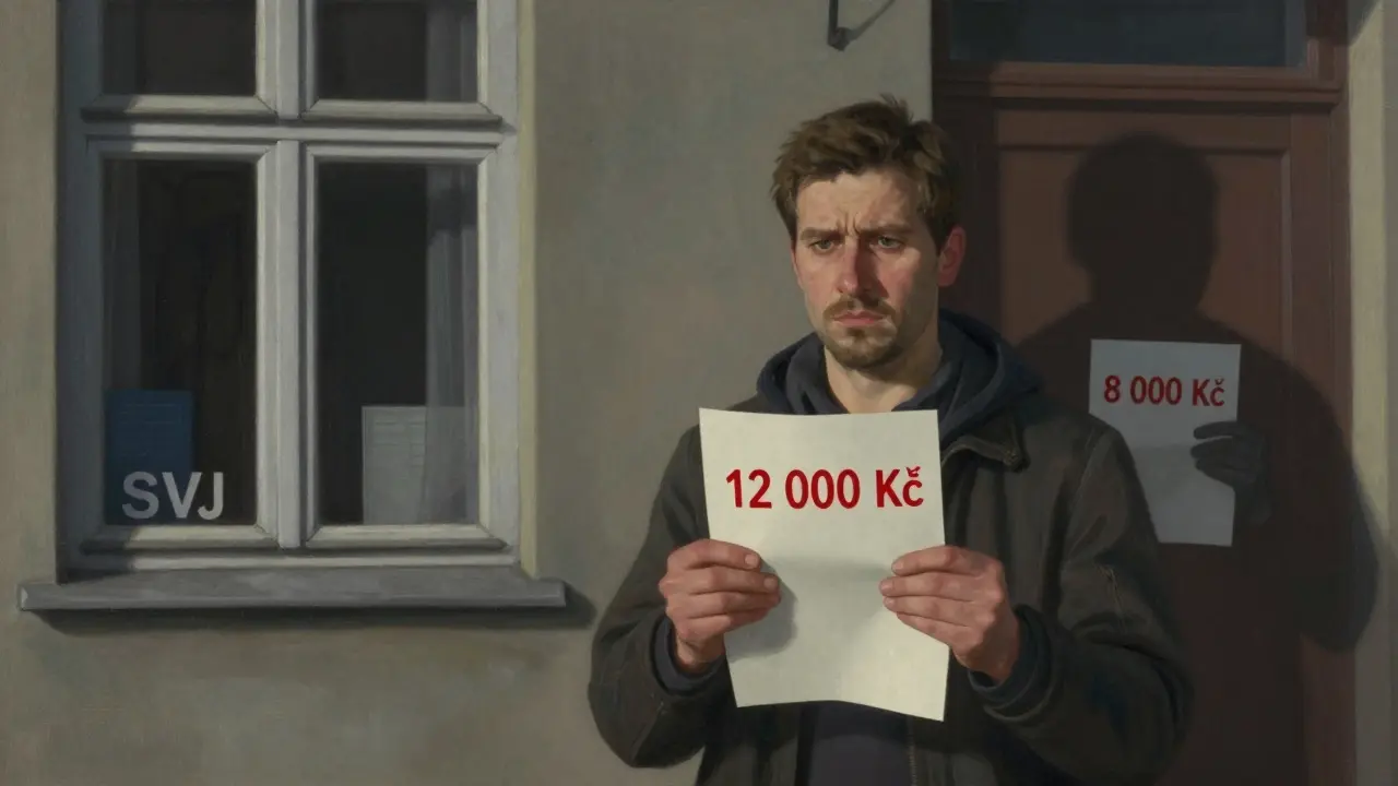 Kontrast mezi uvedeným a skutečným dluhem za bytovou jednotku.