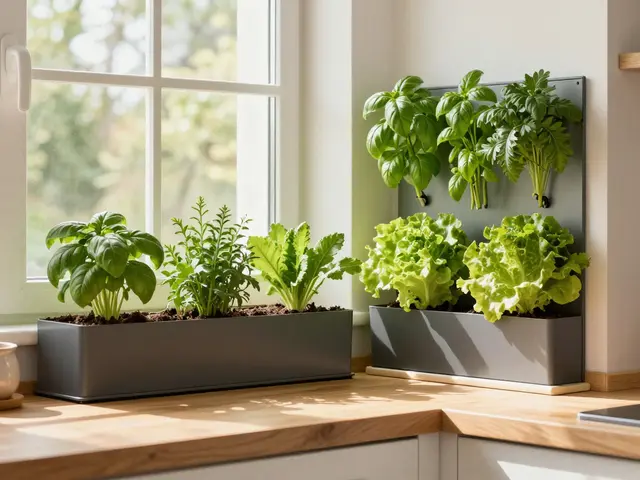 Zelené stěny v kuchyni: jak pěstovat jedlé bylinky a saláty doma
