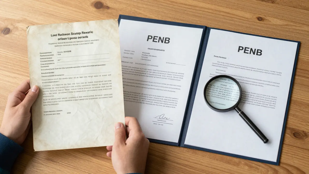 Aktuální dokumenty pro prodej nemovitosti vedle zastaralých papírů a šablony smlouvy.