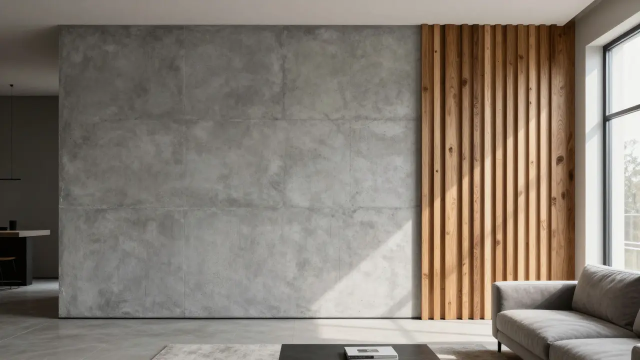 Betonový vzhled na stěně: Jak ovládnout industriální styl v interiéru