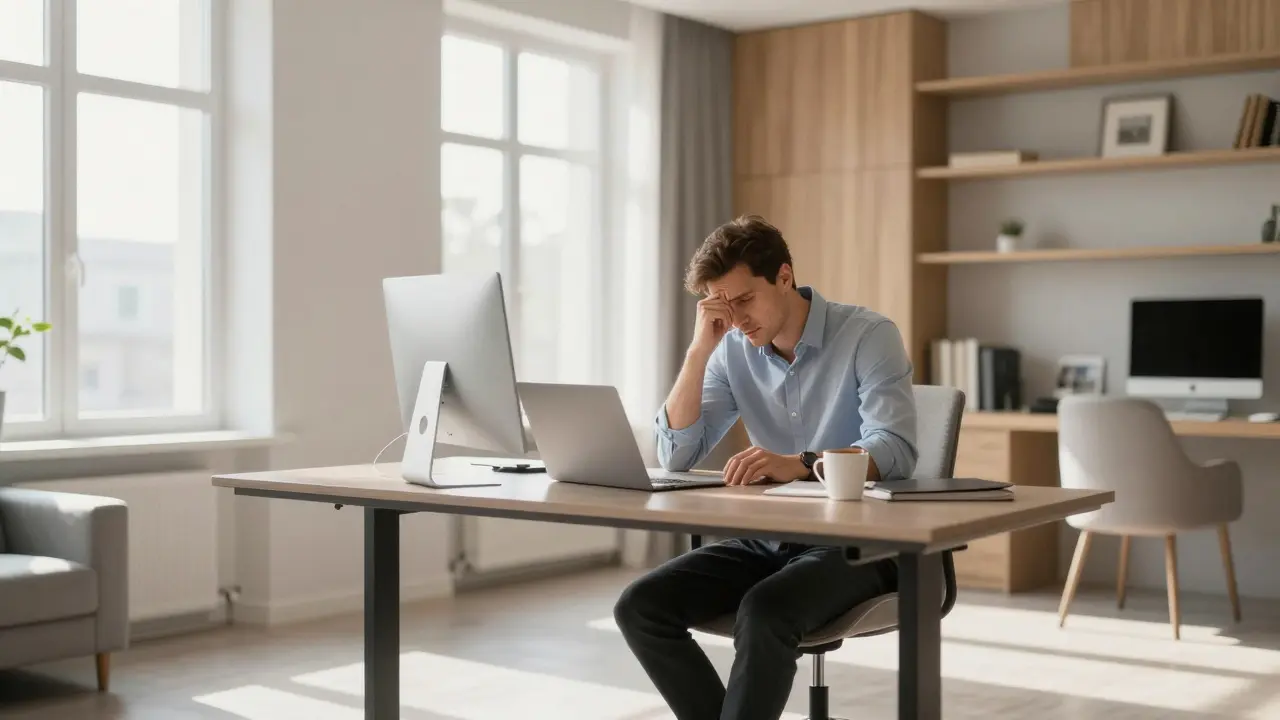 Stojací stůl v home office: Jak správně vybrat a nastavit polohovací stůl