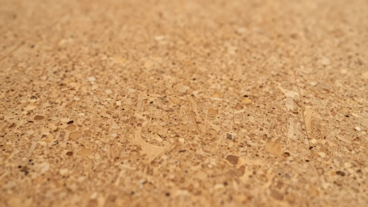 Detailní záběr na strukturu přírodní korkové podlahy