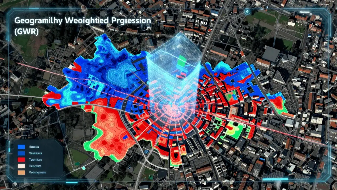 Digitální mapa města s vrstvami dat pro oceňování
