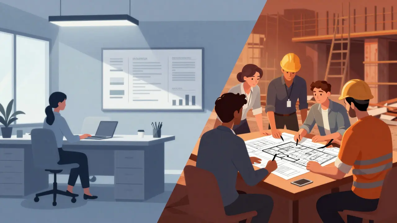 Konceptuální ilustrace dvou stran tendru: investor a dodavatel