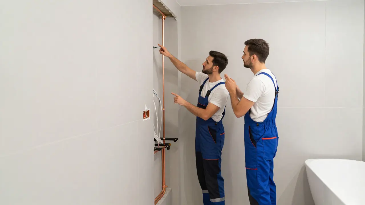 Profesionální elektrikář a instalatér při práci
