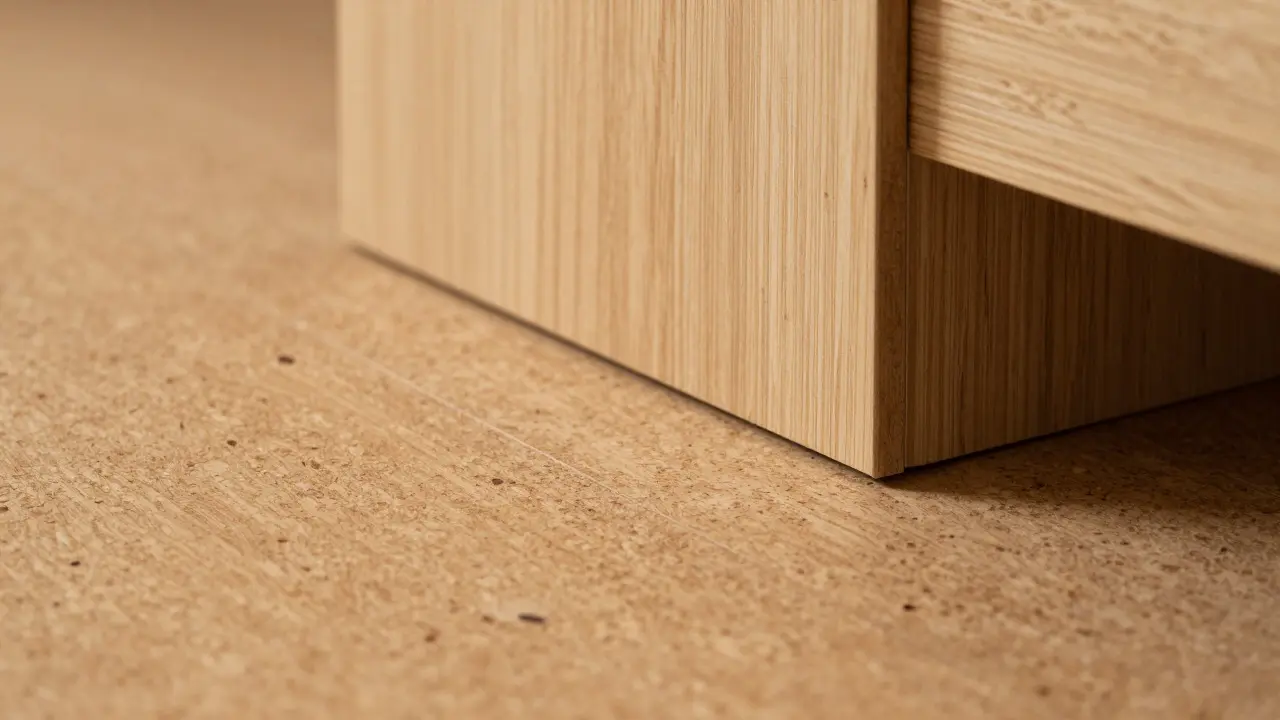 Detail přírodních materiálů: korek a dřevo v interiéru