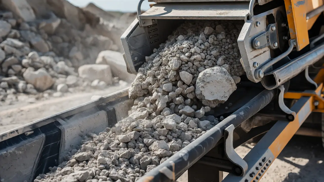 Mobilní drtič mění betonový odpad na recyklát